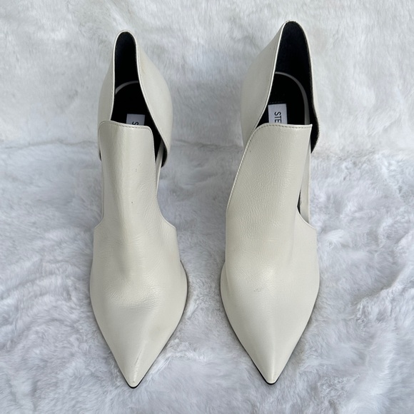 Steve Madden Elegant White Leather Women's Heels - Picture 3 of 8